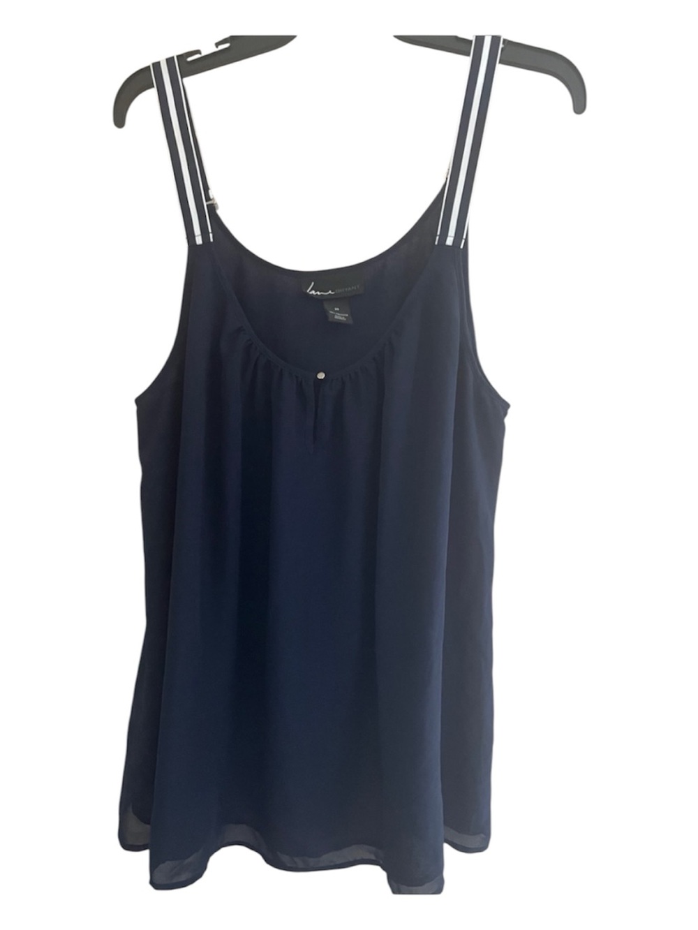 Lane Bryant Navy Sleeveless Camisole with Striped Straps